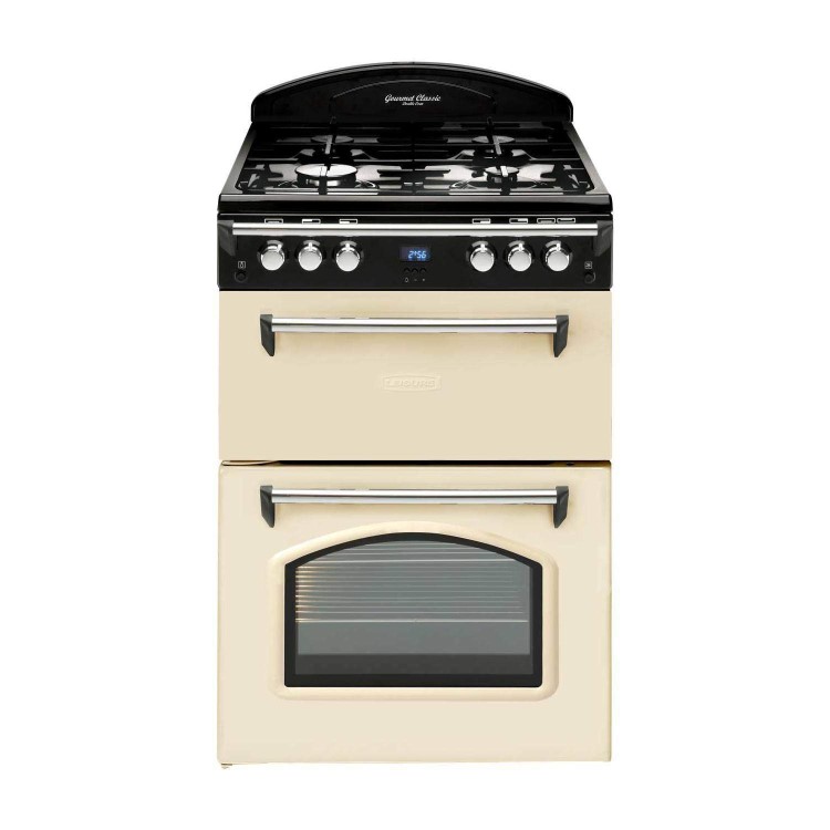 GRADE A3 - Heavy cosmetic damage - Leisure GRB6GVC Heritage Double Oven 60cm Gas Cooker - Cream