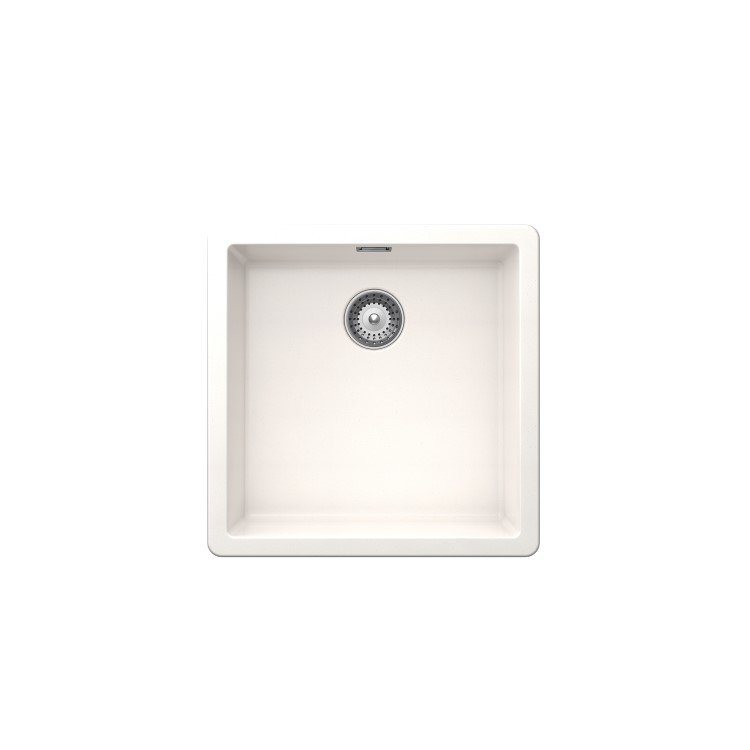 Single Bowl Undermount White Granite Kitchen Sink - Rangemaster Schock Greenwich 456mm x 456mm