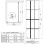 Black 900 Grid Wet Room Shower Screen-Nova