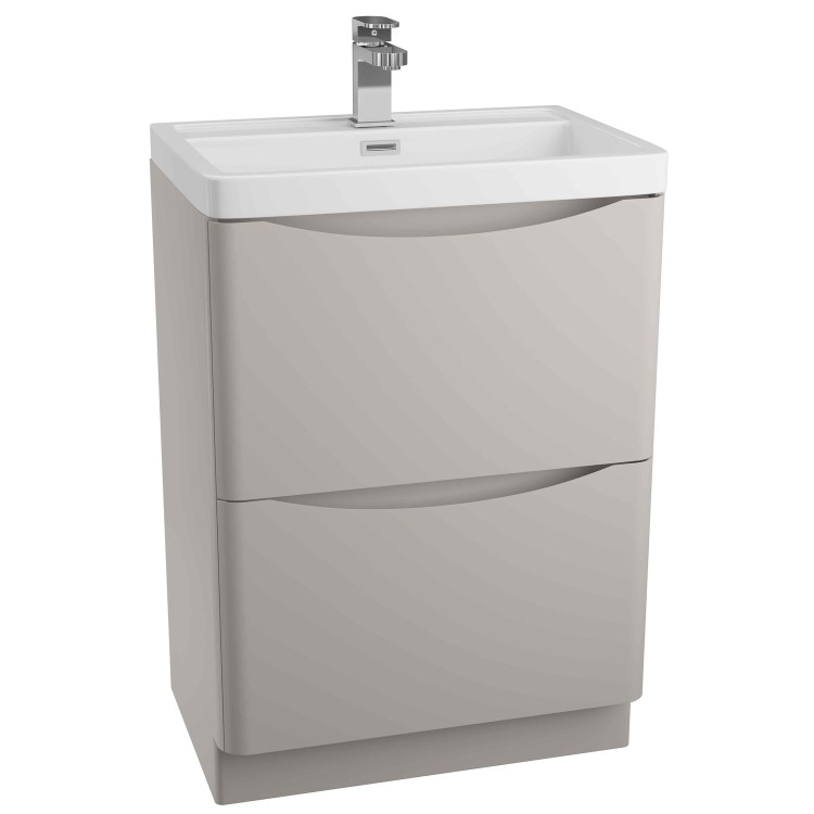 Grey Free Standing Bathroom Vanity Unit & Basin - W600 x H850mm -Oakland