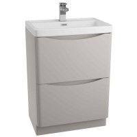 Grey Free Standing Bathroom Vanity Unit & Basin - W600 x H850mm -Oakland