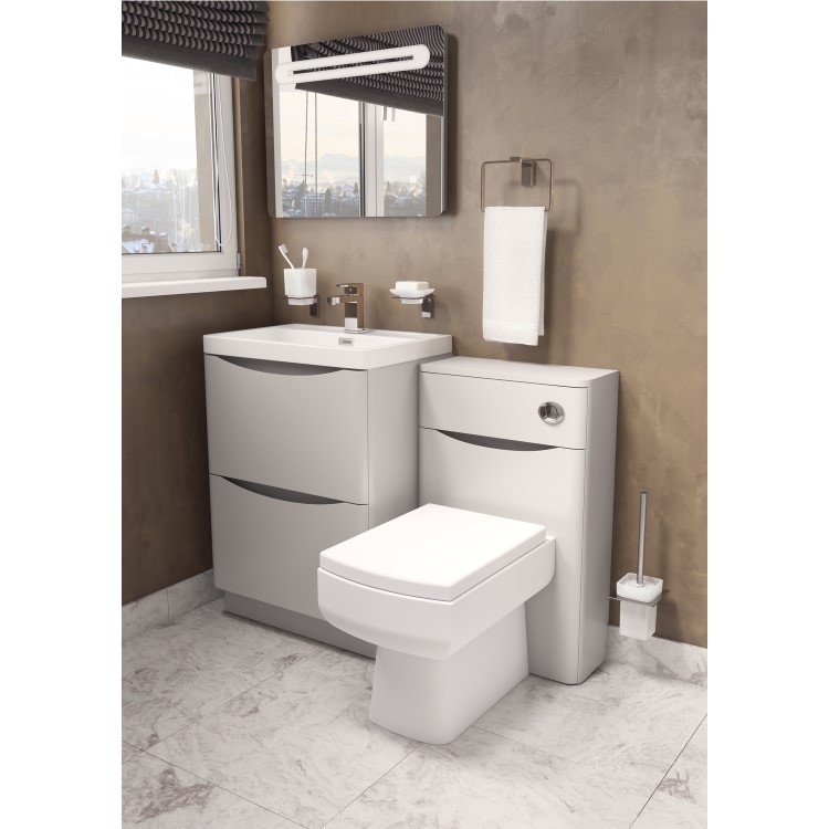 Grey Free Standing Bathroom Vanity Unit & Basin - W600 x H850mm -Oakland