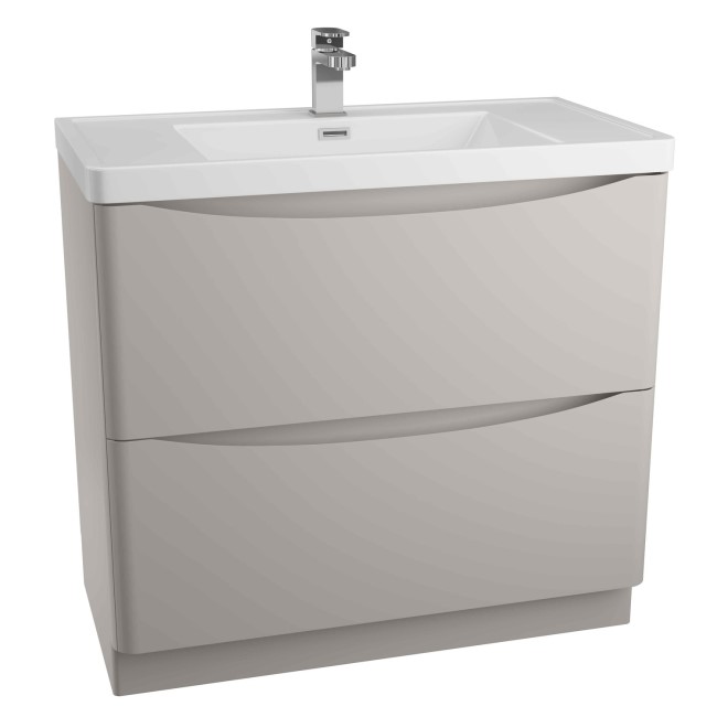 Grey Free Standing Bathroom Vanity Unit & Basin - W900 x H850mm - Oakland