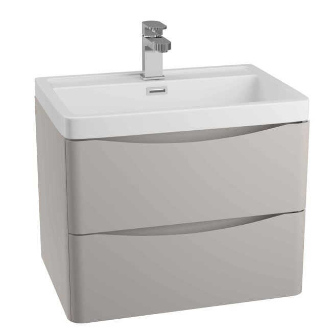 Grey Wall Hung Bathroom Vanity Unit & Basin - 900mm Wide - Oakland