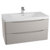 Grey Wall Hung Bathroom Vanity Unit &amp; Basin - W900 x H500mm - Oakland