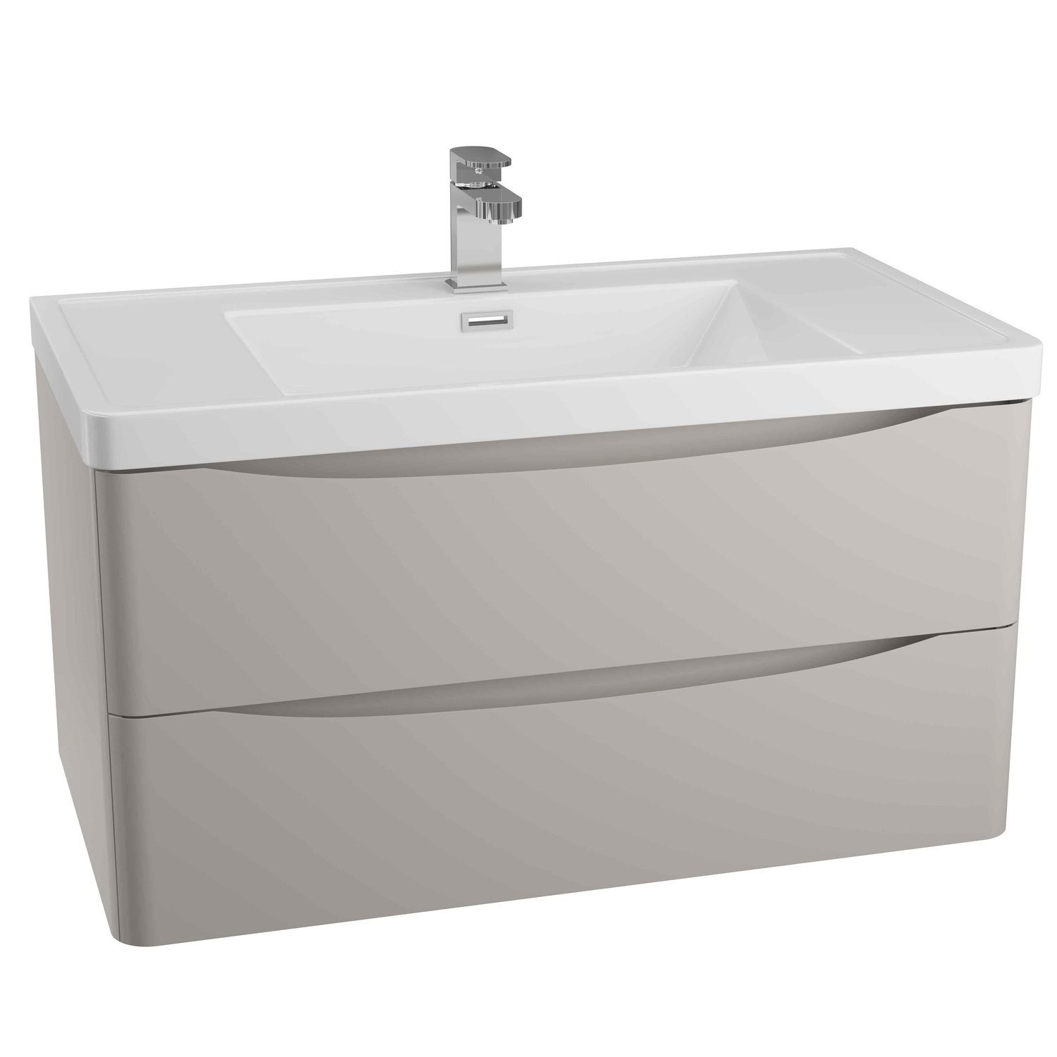 Grey Wall Hung Bathroom Vanity Unit Basin W900 X H500mm