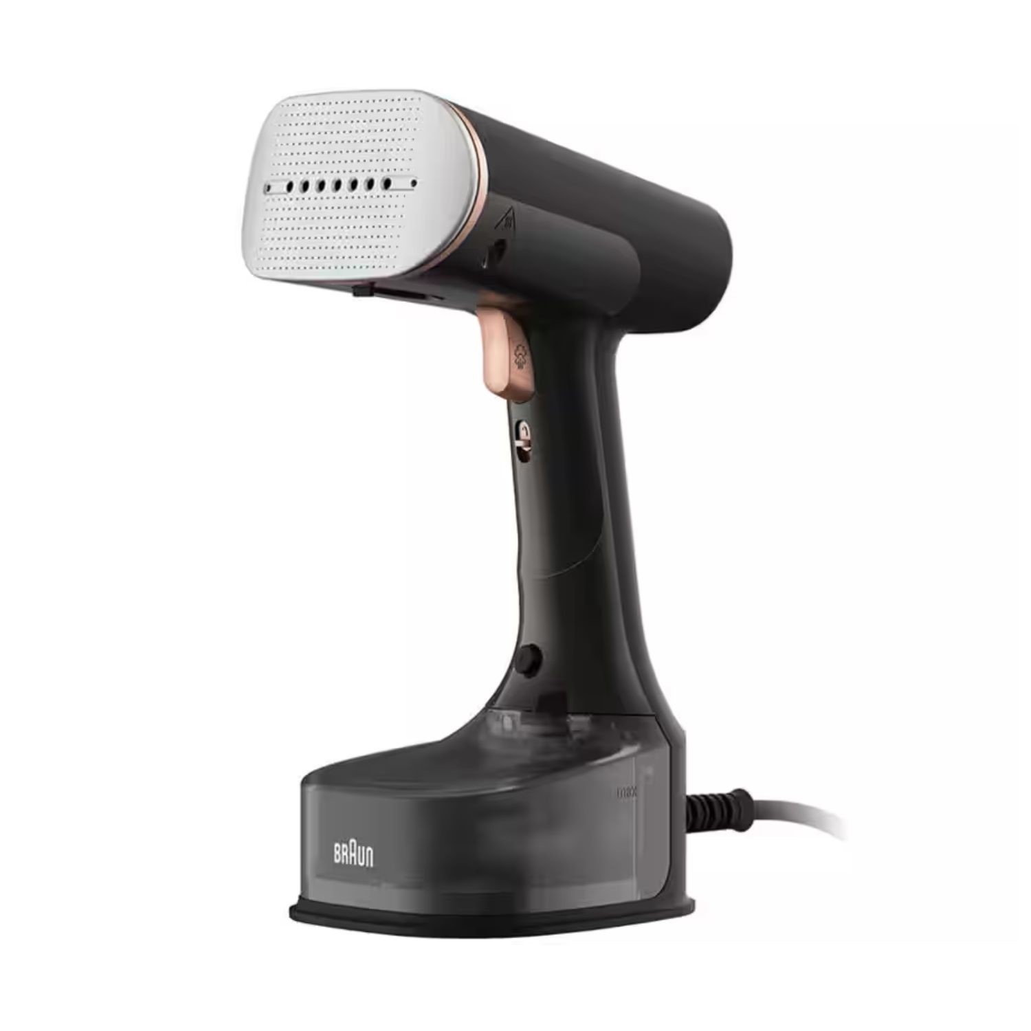 GS7077BK QuickStyle 7 Garment Steamer 1600W Handheld Clothes Steamer Heated Soleplate Water Tank Blac