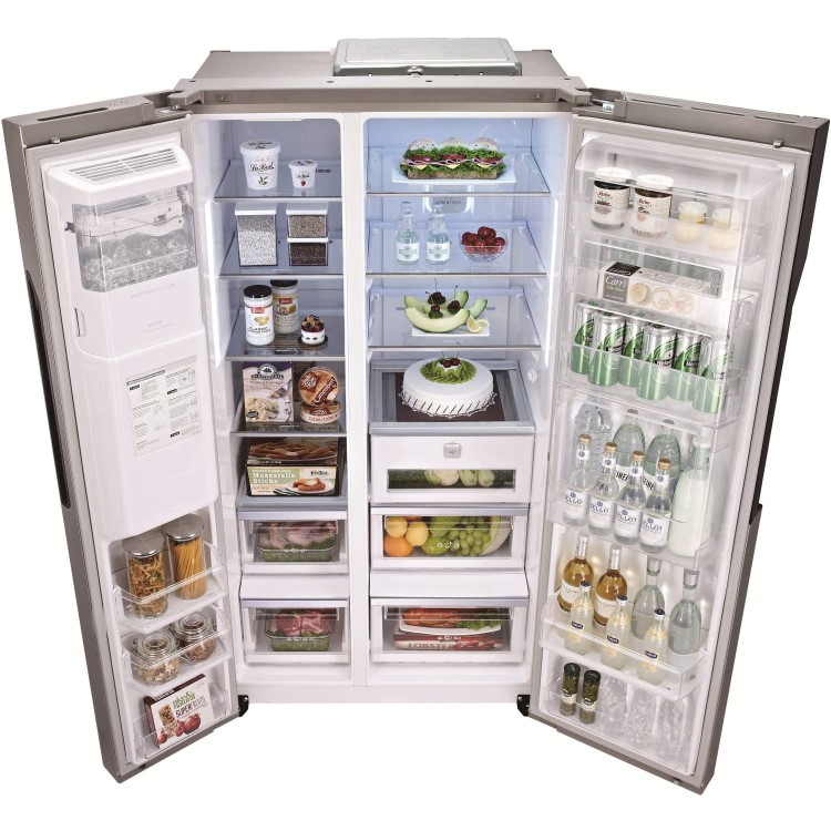 LG GS9366AEAV American Style Fridge Freezer With Smart Eco Door Brushed Steel