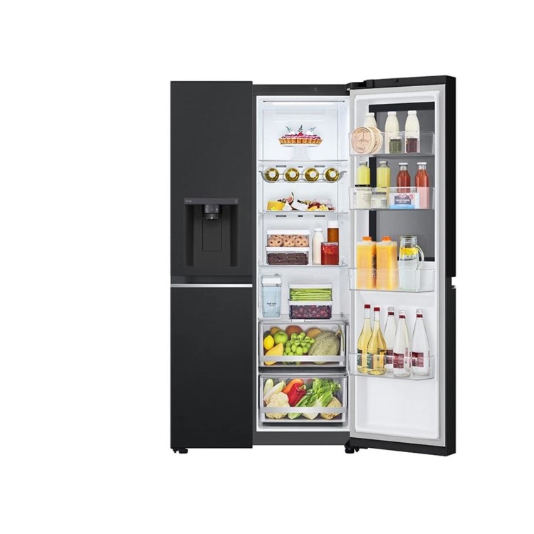 LG InstaView 635 Litre Side-by-Side American Fridge Freezer - Black