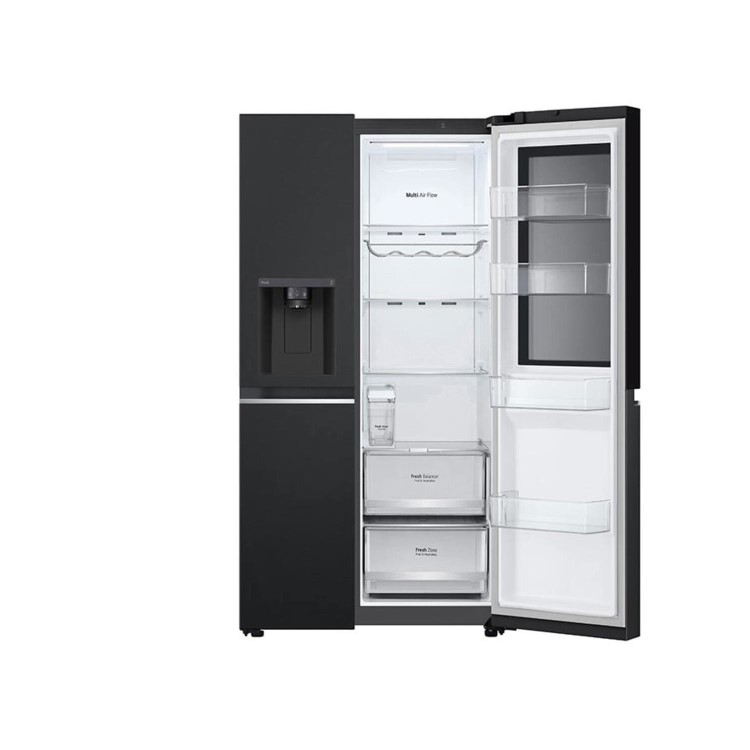 LG InstaView 635 Litre Side-by-Side American Fridge Freezer - Black