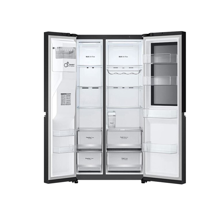 LG InstaView 635 Litre Side-by-Side American Fridge Freezer - Black