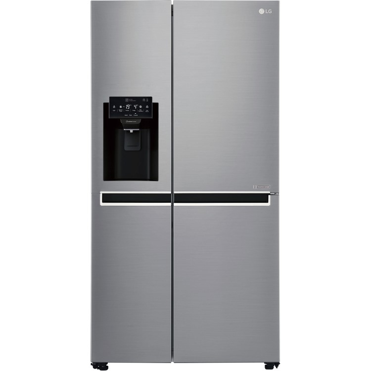 LG GSL461ICEZ Frost Free Side-by-side American Fridge Freezer With Non-plumbed Ice and Water Dispenser - Platinum Steel