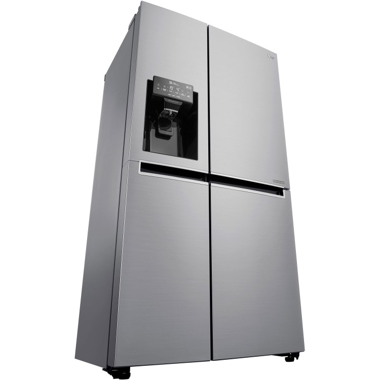 LG GSL461ICEZ Frost Free Side-by-side American Fridge Freezer With Non-plumbed Ice and Water Dispenser - Platinum Steel