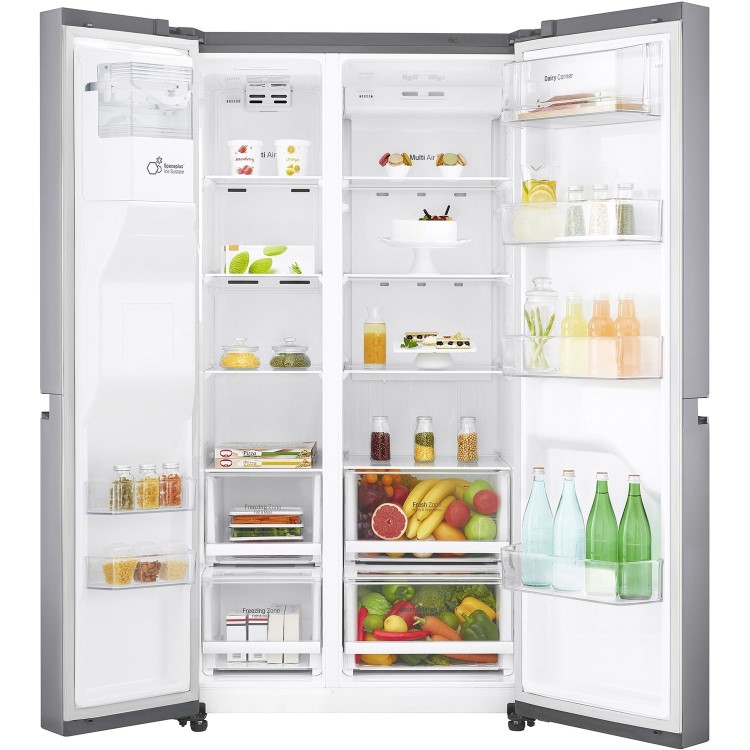 LG Four Door American Fridge Freezer With Ice And Water Dispenser -Shiny Steel Doors