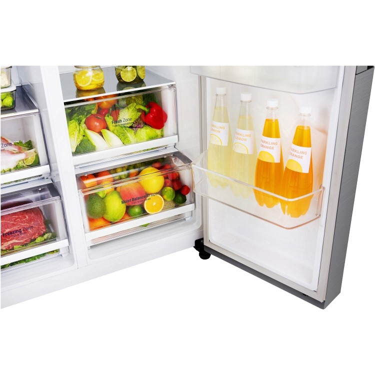 LG Four Door American Fridge Freezer With Ice And Water Dispenser -Shiny Steel Doors