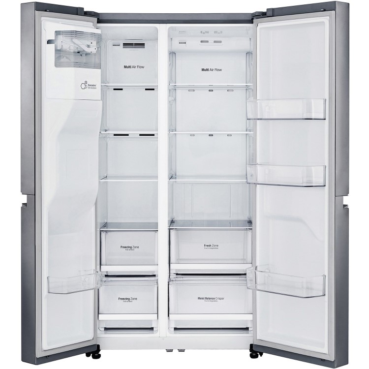 LG Four Door American Fridge Freezer With Ice And Water Dispenser -Shiny Steel Doors