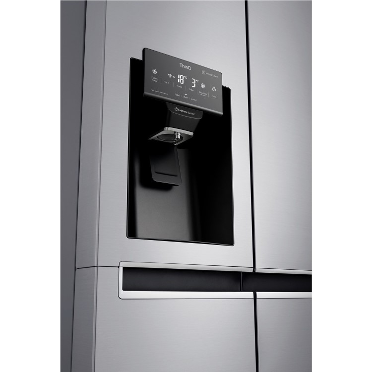 LG Four Door American Fridge Freezer With Ice And Water Dispenser -Shiny Steel Doors