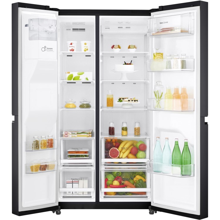 LG GSL760MCXV American Style Fridge Freezer With Plumbed Ice & Water - Matte Black