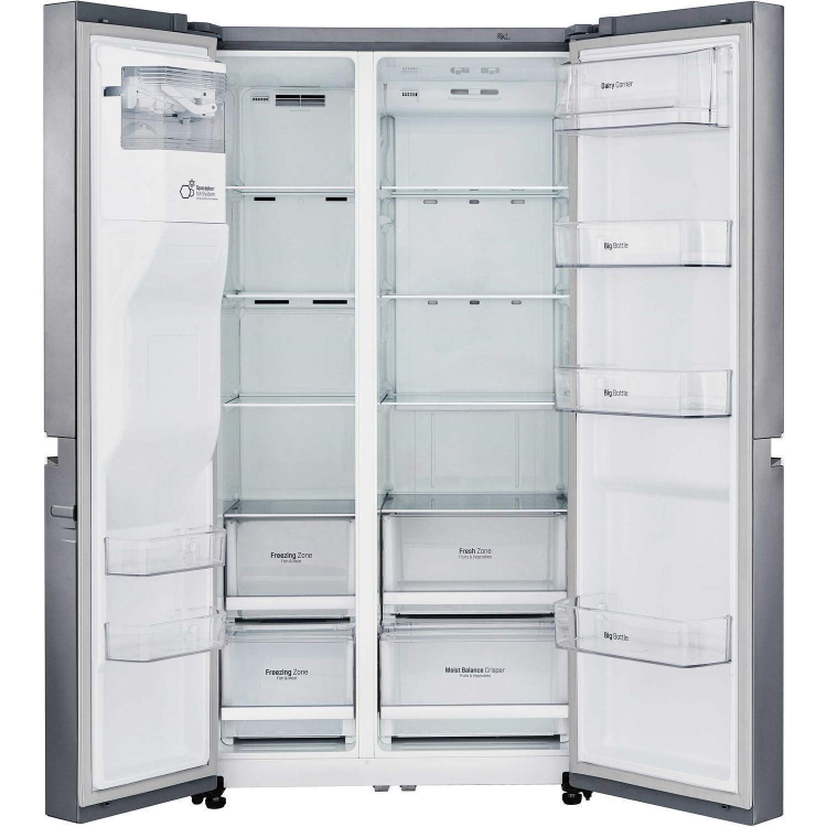 GRADE A3 - LG GSL760PZXV 601 Litre American Style Fridge Freezer Frost Free 2 Door 91cm Wide - Silver