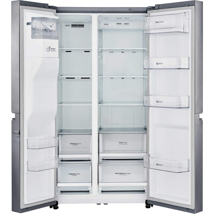 GRADE A2 - LG GSL760PZXV Frost Free Side-by-side American Fridge Freezer - Shiny Steel