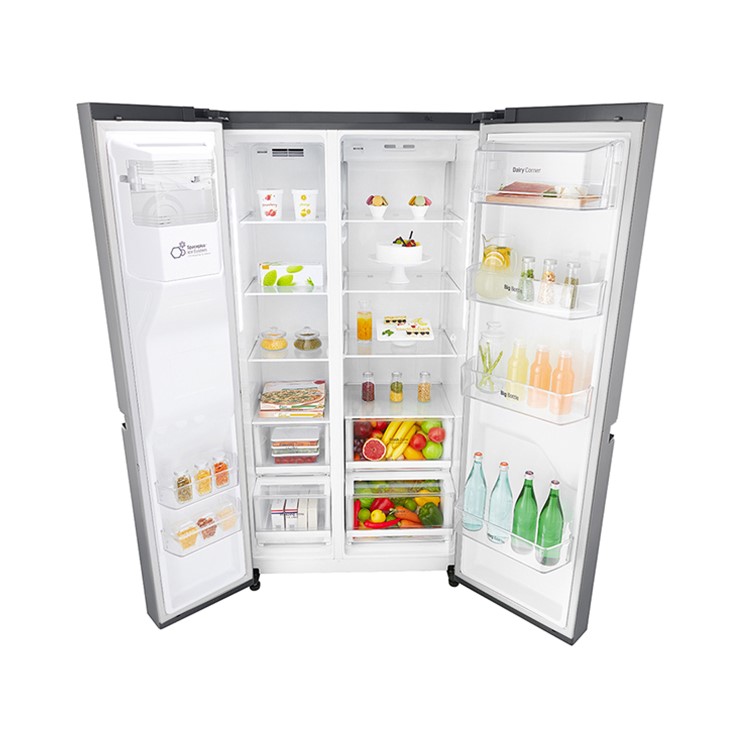 GRADE A2 - LG GSL760PZXV Frost Free Side-by-side American Fridge Freezer - Shiny Steel