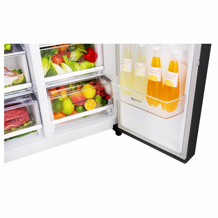 LG GSL760WBXV 601L Side-by-side American Fridge Freezer With Plumbed Ice & Water Dispenser - Black