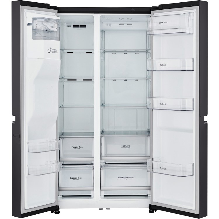 LG GSL760WBXV 601L Side-by-side American Fridge Freezer With Plumbed Ice & Water Dispenser - Black