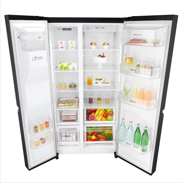 LG GSL760WBXV 601L Side-by-side American Fridge Freezer With Plumbed Ice & Water Dispenser - Black
