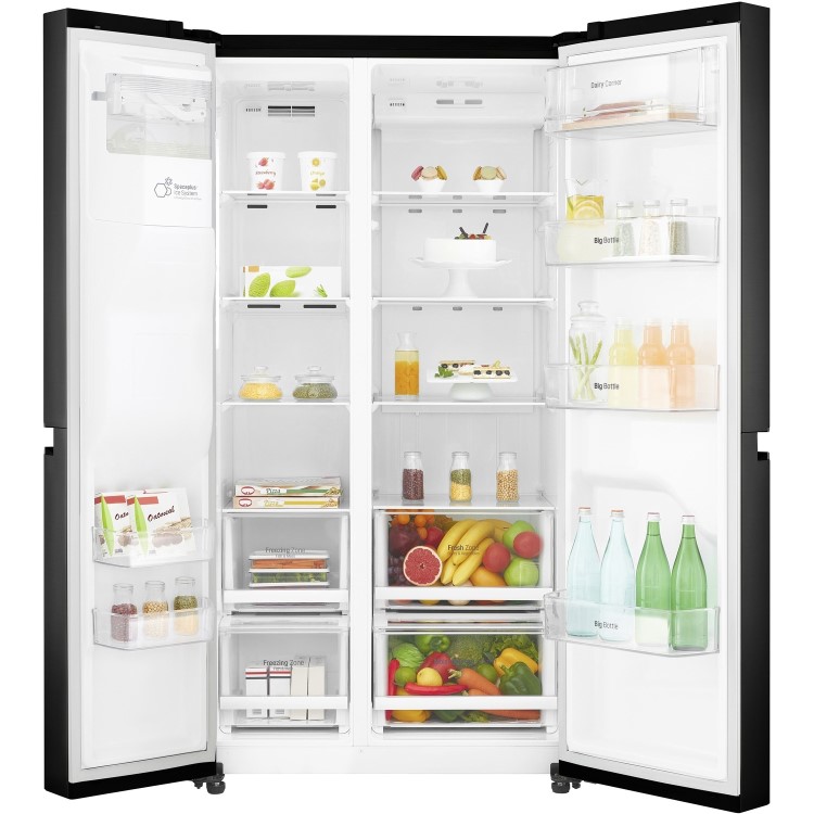 LG GSL760WBXV 601L Side-by-side American Fridge Freezer With Plumbed Ice & Water Dispenser - Black