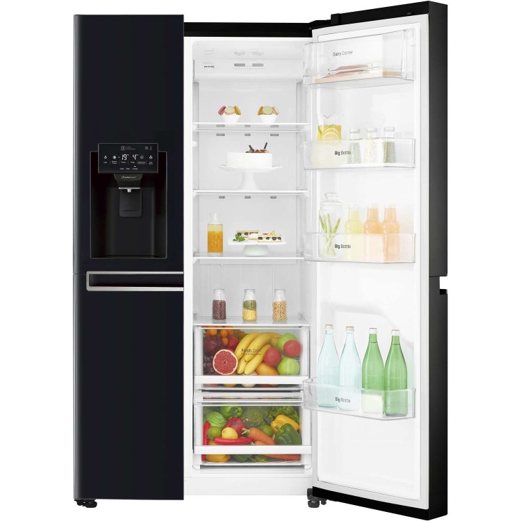 LG GSL760WBXV 601L Side-by-side American Fridge Freezer With Plumbed Ice & Water Dispenser - Black