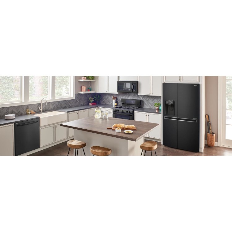 LG GSL761MCXV American Style Fridge Freezer With Non-Plumbed Ice & Water Dispenser - Matte Black