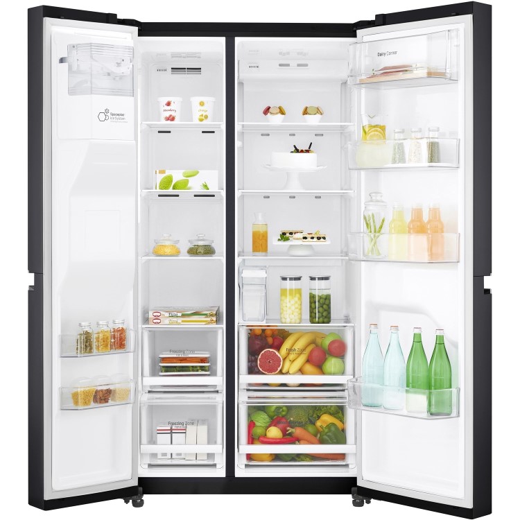 LG GSL761MCXV American Style Fridge Freezer With Non-Plumbed Ice & Water Dispenser - Matte Black