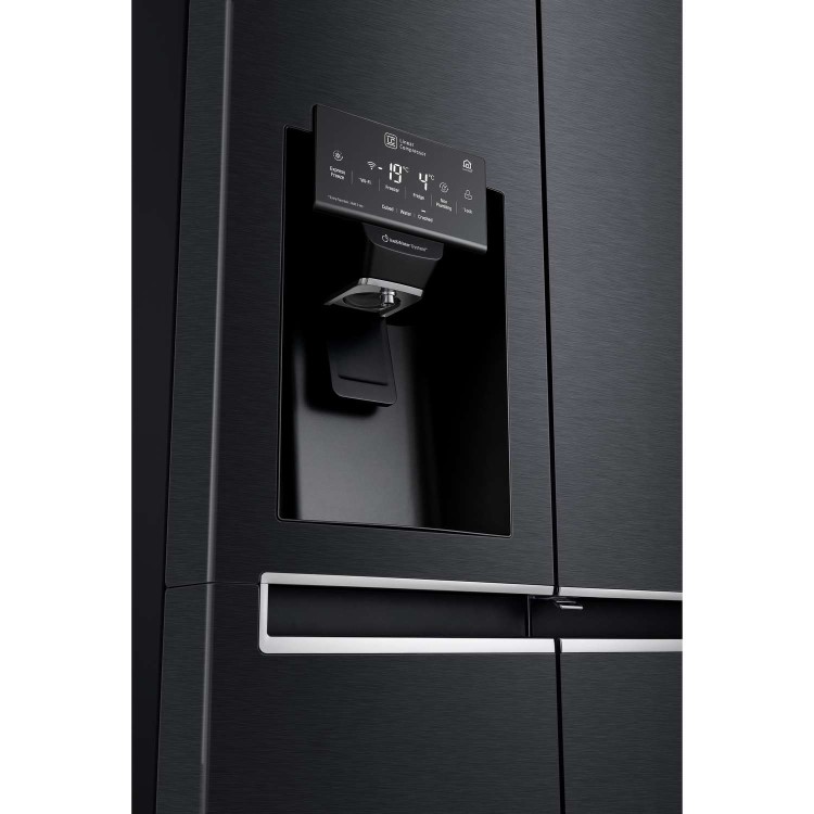 LG GSL761MCXV American Style Fridge Freezer With Non-Plumbed Ice & Water Dispenser - Matte Black