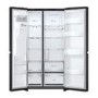 LG NatureFRESH 628 Litre Side By Side Freestanding Fridge Freezer - Essence Black Steel