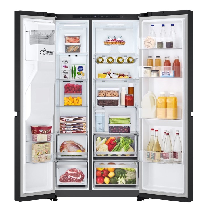 LG NatureFRESH 628 Litre Side-by-Side American Fridge Freezer -  Black