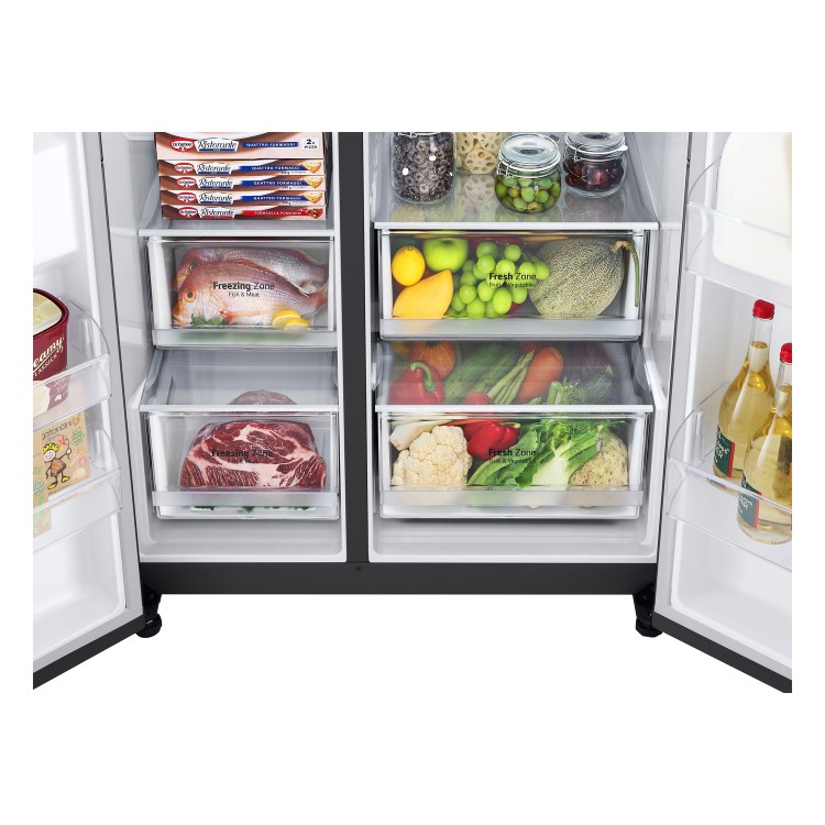 Refurbished LG NatureFRESH GSLV70MCTD 635 Litre Frost Free American Fridge Freezer Black
