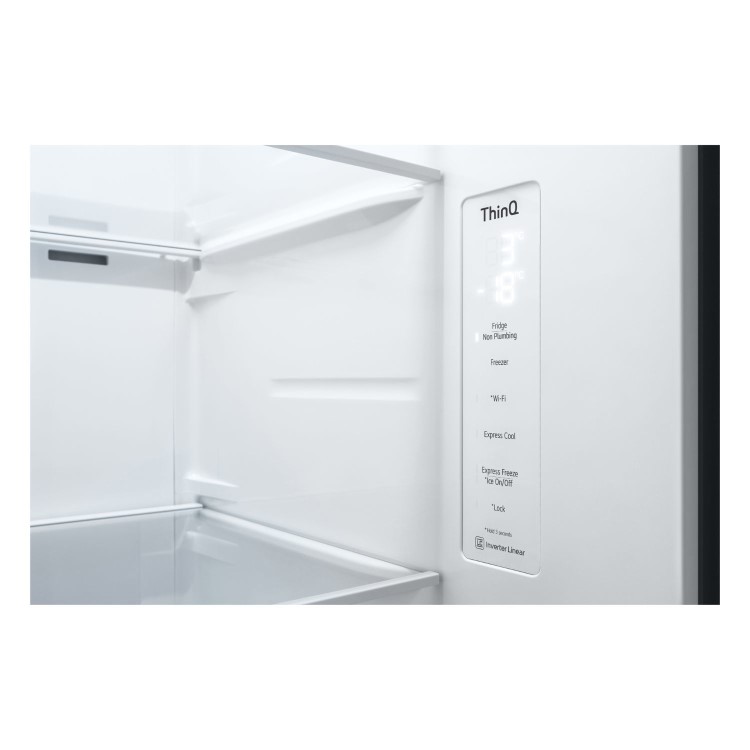 LG NatureFRESH 635 Litre Side-by-Side American Fridge Freezer - Shiny Steel