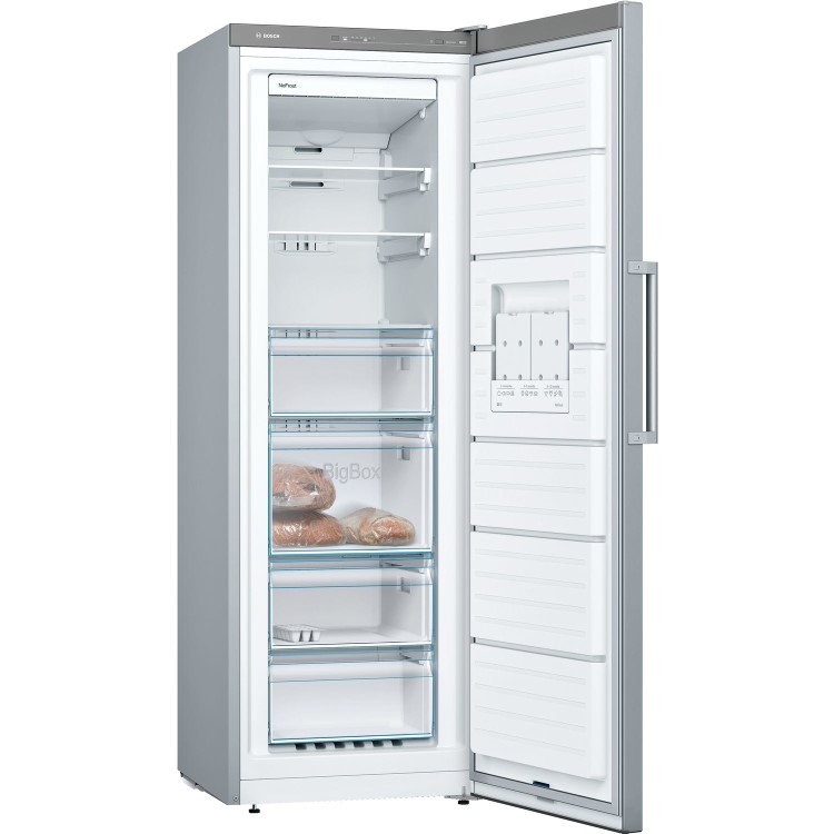 Bosch 225 Litre Upright Freestanding Freezer - Stainless Steel Look