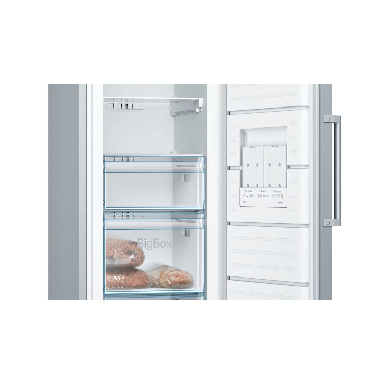 Bosch 225 Litre Upright Freestanding Freezer - Stainless Steel Look