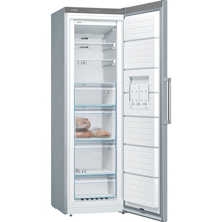 Refurbished Bosch GSN36VLFP Freestanding 242 Litre Tall Freezer Stainless Steel Look