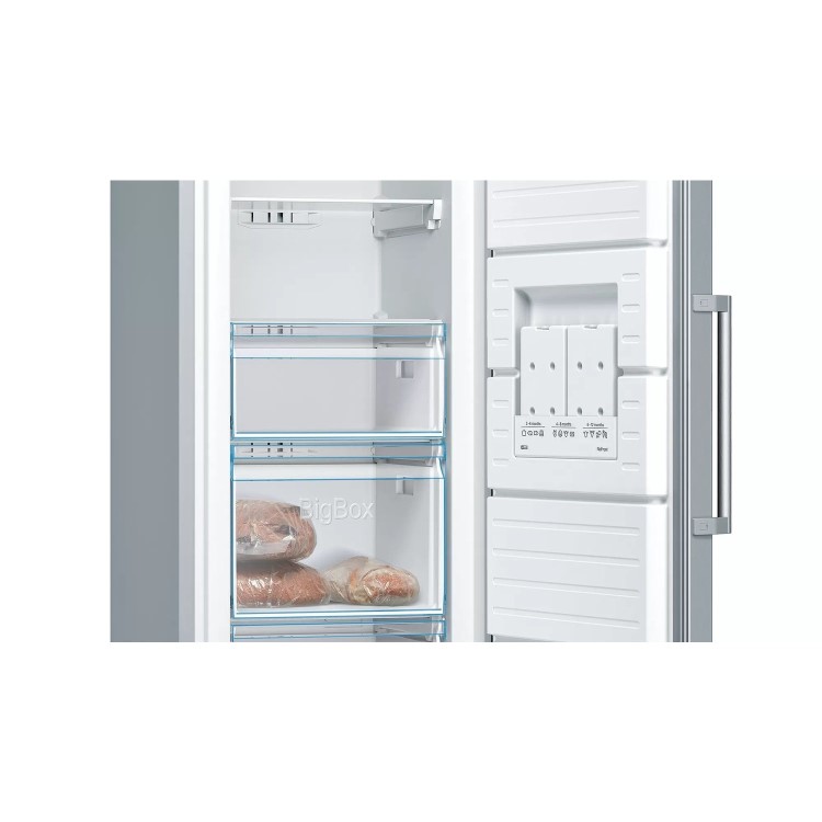 Refurbished Bosch GSN36VLFP Freestanding 242 Litre Tall Freezer Stainless Steel Look