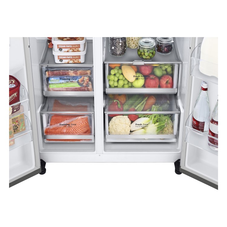 Refurbished LG InstaView GSVV80PYLL 655 Litre American Frost Free Fridge Freezer Prime Silver