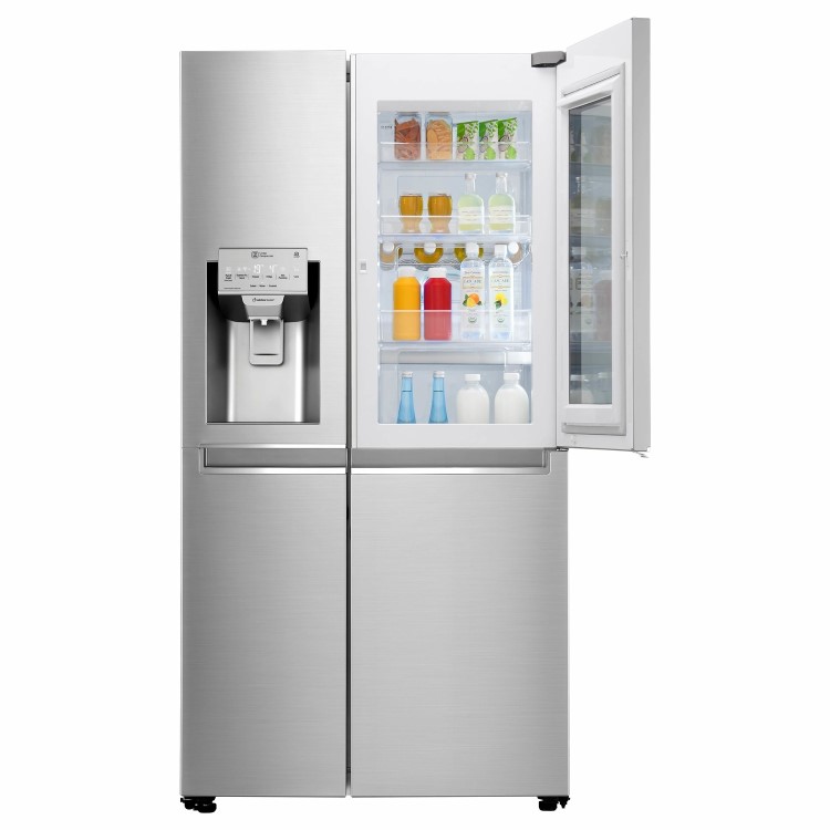 LG GSX961NSVZ InstaView Door-in-door Multi-door American Fridge Freezer With Non-plumb Ice & Water Dispenser - Premium Steel