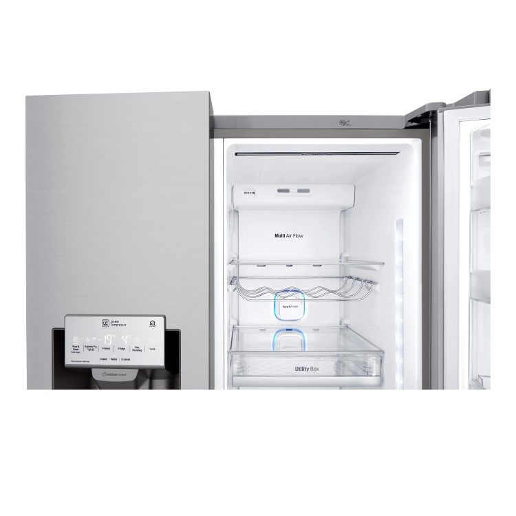 LG GSX961NSVZ InstaView Door-in-door Multi-door American Fridge Freezer With Non-plumb Ice & Water Dispenser - Premium Steel