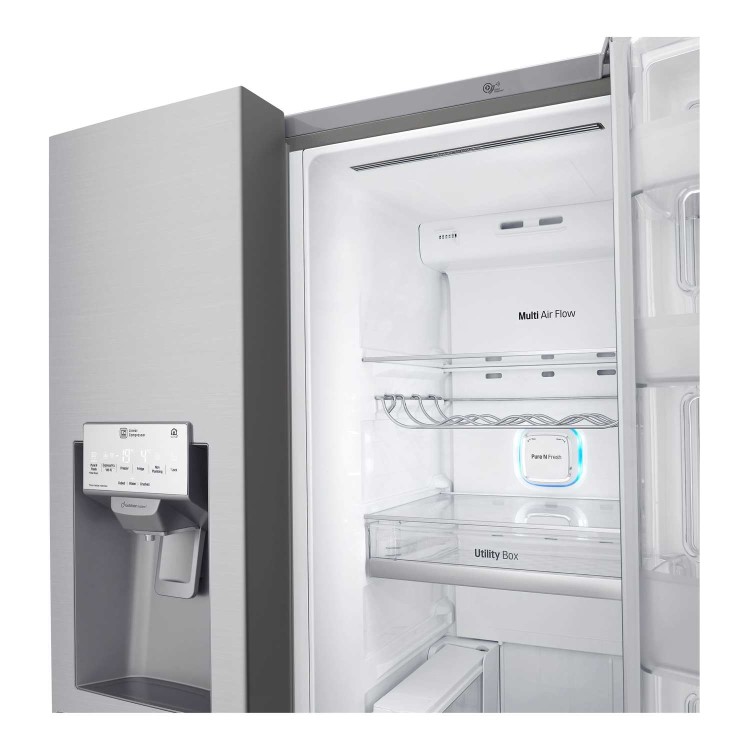 LG GSX961NSVZ InstaView Door-in-door Multi-door American Fridge Freezer With Non-plumb Ice & Water Dispenser - Premium Steel