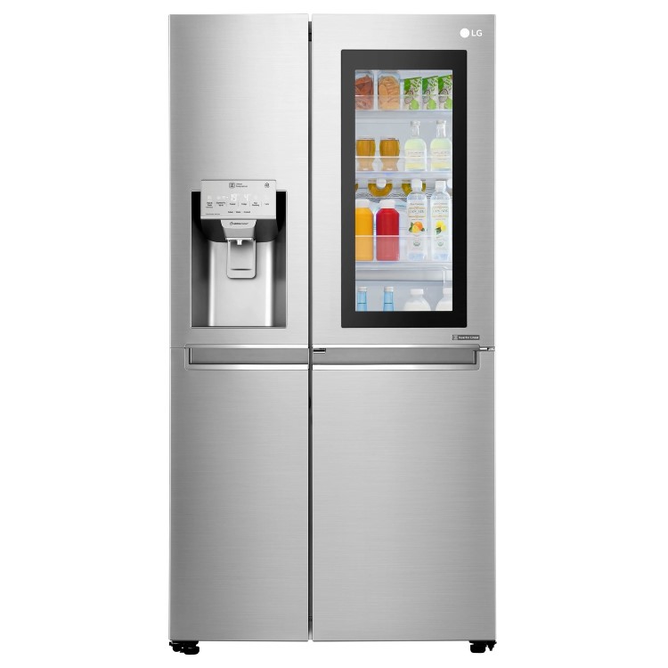 LG GSX961NSVZ InstaView Door-in-door Multi-door American Fridge Freezer With Non-plumb Ice & Water Dispenser - Premium Steel