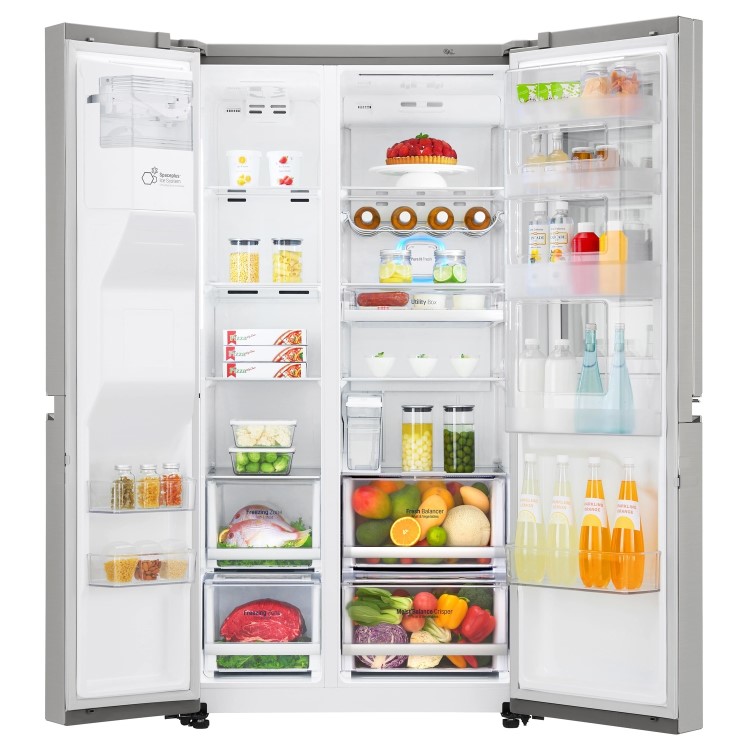 LG GSX961NSVZ InstaView Door-in-door Multi-door American Fridge Freezer With Non-plumb Ice & Water Dispenser - Premium Steel