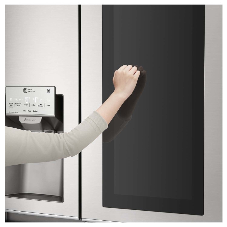 LG GSX961NSVZ InstaView Door-in-door Multi-door American Fridge Freezer With Non-plumb Ice & Water Dispenser - Premium Steel