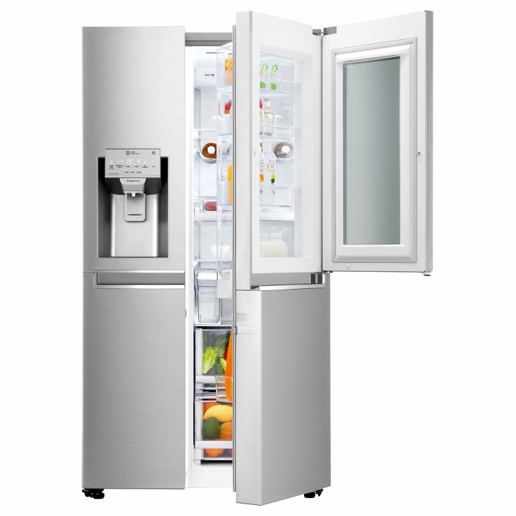 LG GSX961NSVZ InstaView Door-in-door Multi-door American Fridge Freezer With Non-plumb Ice & Water Dispenser - Premium Steel
