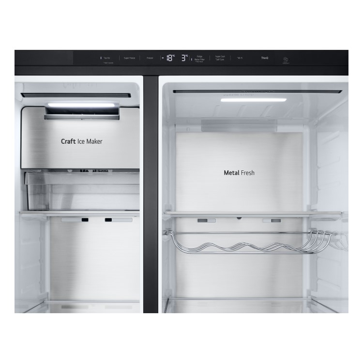 LG InstaView™ 628 Litre Side-By-Side American Fridge Freezer - Essence Black Steel